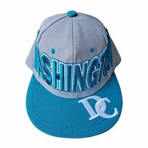 Vtg Washington DC One Snap Back Baseball Hat Cap Embroidered Blue USA